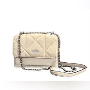 COACH Mini Klare Vanilla Crossbody Diamond Quilting & Metal hangtag